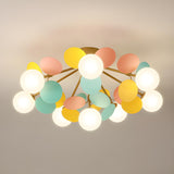 Nordic White Glass Bubble Semi-Flush Mount Ceiling Lamp Image - 12