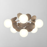 Nordic White Glass Bubble Semi-Flush Mount Ceiling Lamp Image - 13