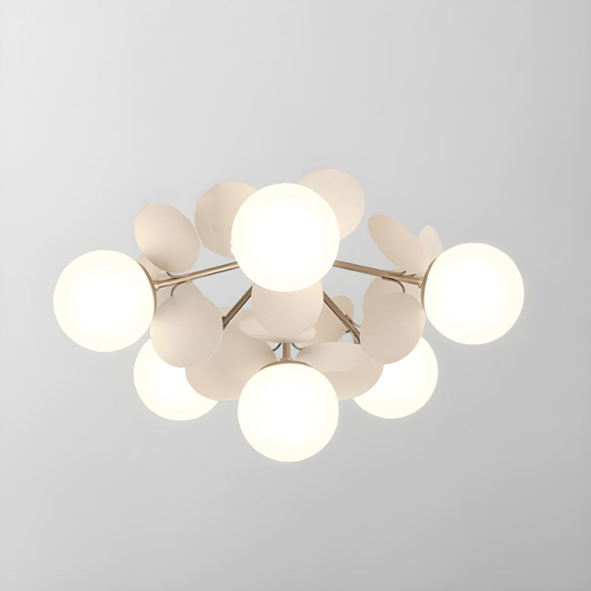 Nordic White Glass Bubble Semi-Flush Mount Ceiling Lamp Image - 16