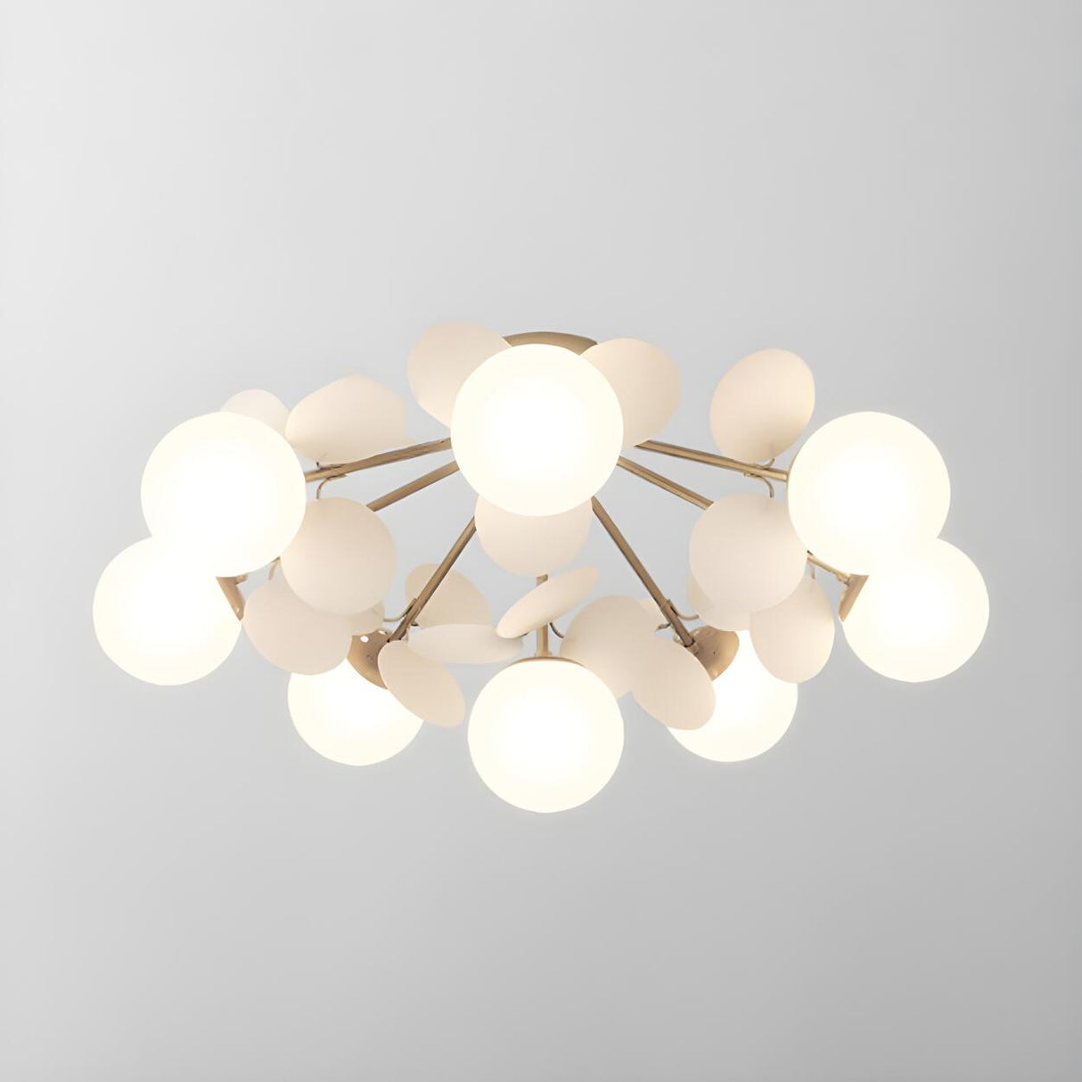 Nordic White Glass Bubble Semi-Flush Mount Ceiling Lamp Image - 22