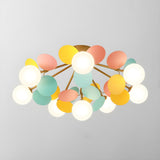 Nordic White Glass Bubble Semi-Flush Mount Ceiling Lamp Image - 23