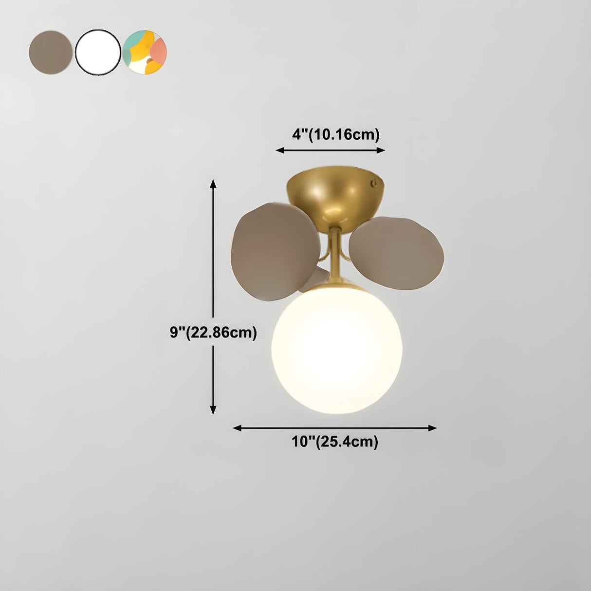 Nordic White Glass Bubble Semi-Flush Mount Ceiling Lamp 