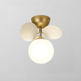 Nordic White Glass Bubble Semi-Flush Mount Ceiling Lamp Image - 3