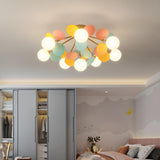 Nordic White Glass Bubble Semi-Flush Mount Ceiling Lamp Image - 4