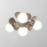 Nordic White Glass Bubble Semi-Flush Mount Ceiling Lamp Image - 8