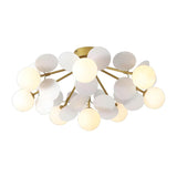 Nordic White Glass Bubble Semi-Flush Mount Ceiling Lamp Image - 9