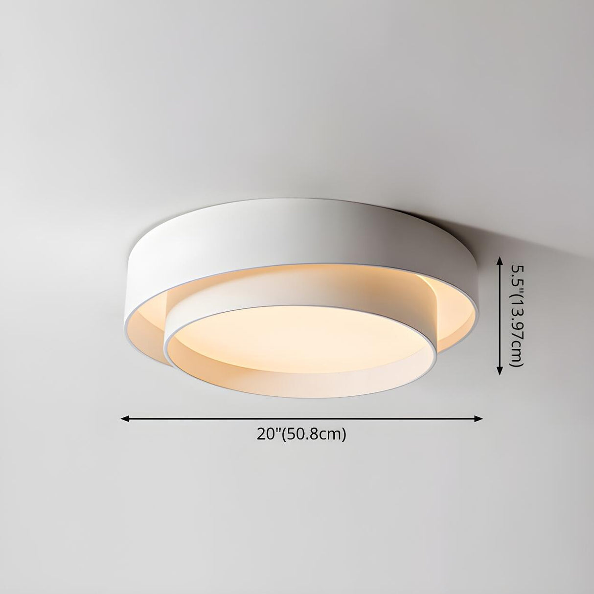 Nordic White Layered Drum LED Flush Mount Ceiling Light Image - 10