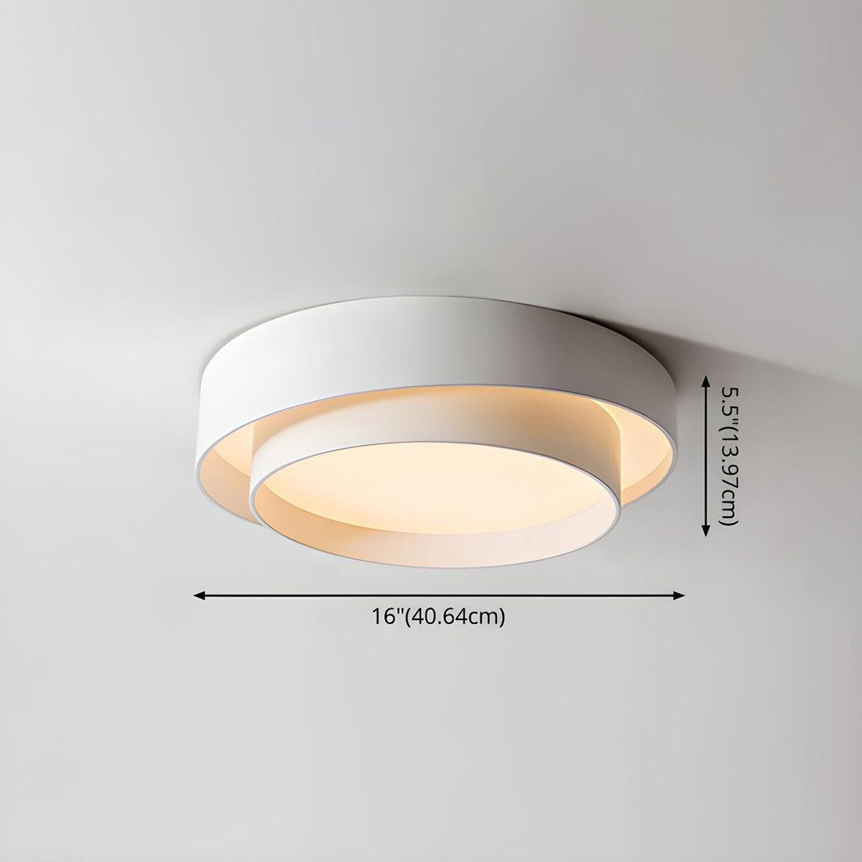 Nordic White Layered Drum LED Flush Mount Ceiling Light Image - 9