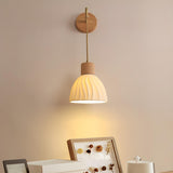 Nordic Wood and Ceramic Wall Light Fixture Image - 4