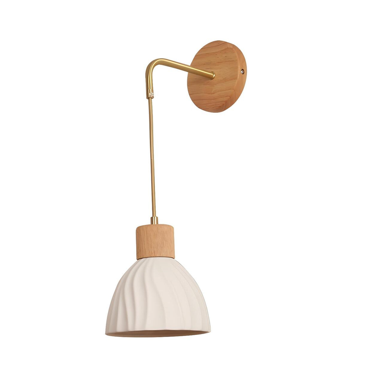 Nordic Wood and Ceramic Wall Light Fixture Image - 7