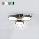 Nordic Wood Round Radial Flush Mount Light 6-Light #size