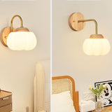 Nordic Wooden Adjustable Bedside Wall Lamp Sconce Image - 4