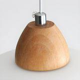 Nordic Wooden White Glass Globe Pendant Light Bedroom Image - 10