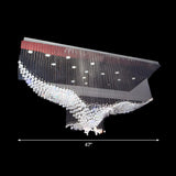 Novelty Large Bird Cascade Steel LED Flush Mount Light #size