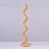 Novelty Wave-Shaped Living Room Wooden Floor Lamp Image - 12