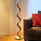 Novelty Wave-Shaped Living Room Wooden Floor Lamp Image - 15