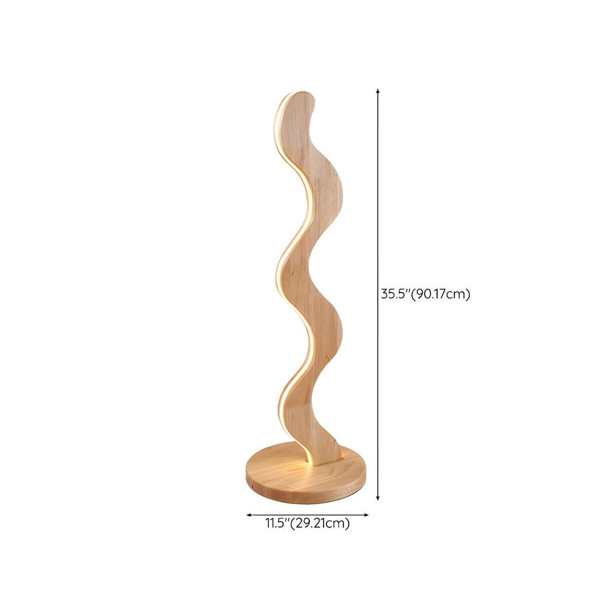 Novelty Wave-Shaped Living Room Wooden Floor Lamp 