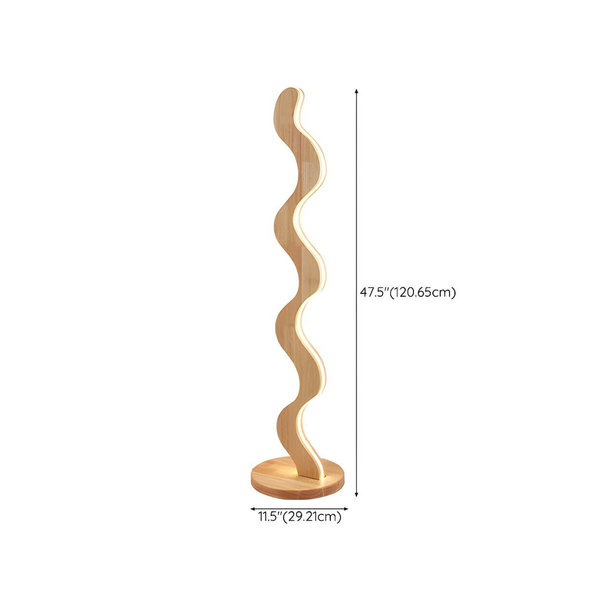 Novelty Wave-Shaped Living Room Wooden Floor Lamp Image - 17