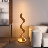 Novelty Wave-Shaped Living Room Wooden Floor Lamp Image - 2