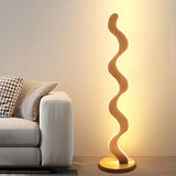 Novelty Wave-Shaped Living Room Wooden Floor Lamp Image - 3