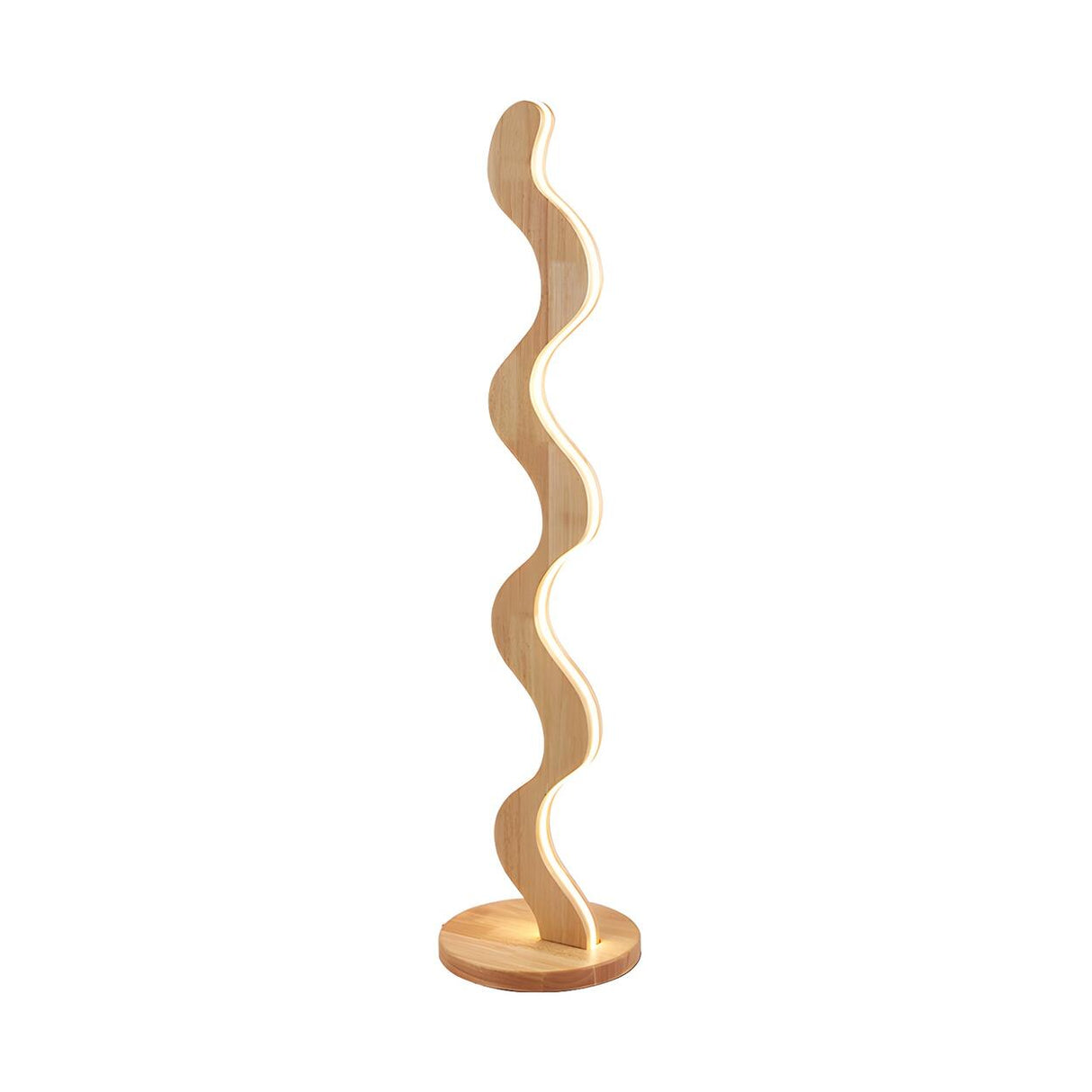 Novelty Wave-Shaped Living Room Wooden Floor Lamp Image - 5