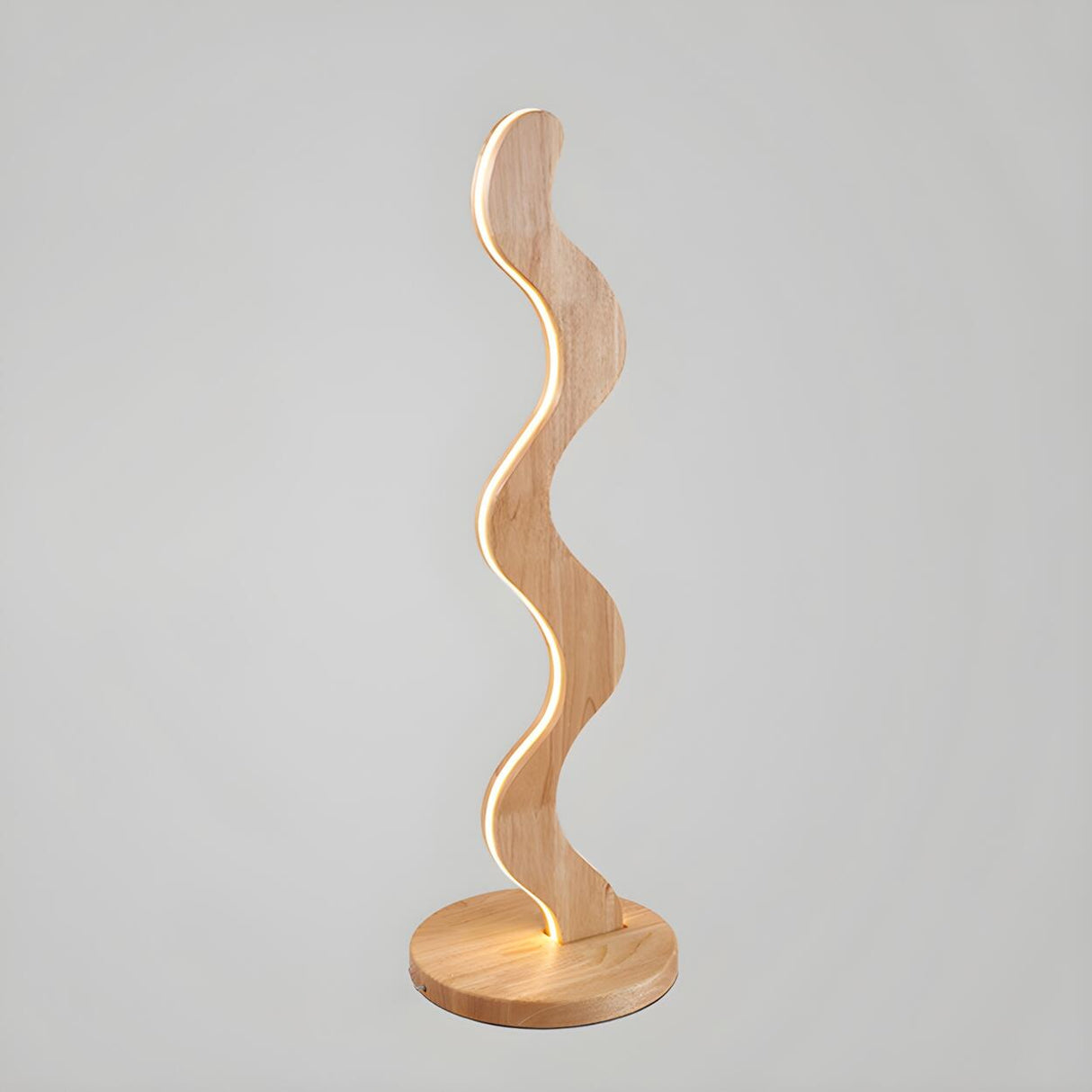 Novelty Wave-Shaped Living Room Wooden Floor Lamp Image - 6