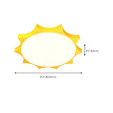 Nursery Cartoon Yellow Sun-Shaped LED Flush Mount Light Image - 10