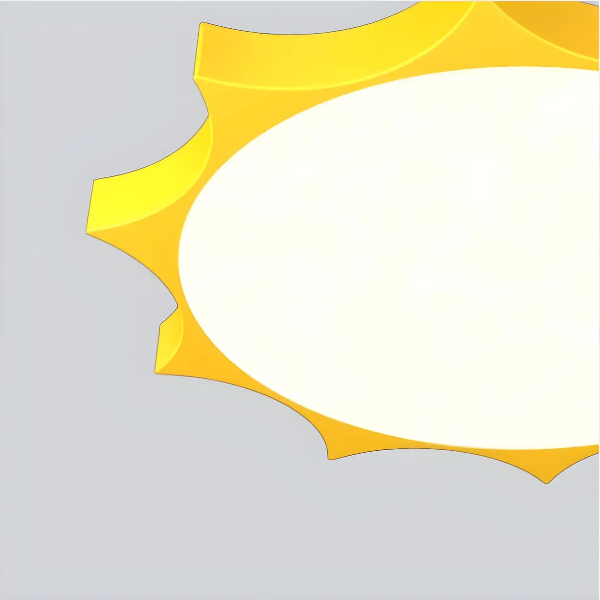 Nursery Cartoon Yellow Sun-Shaped LED Flush Mount Light Image - 6