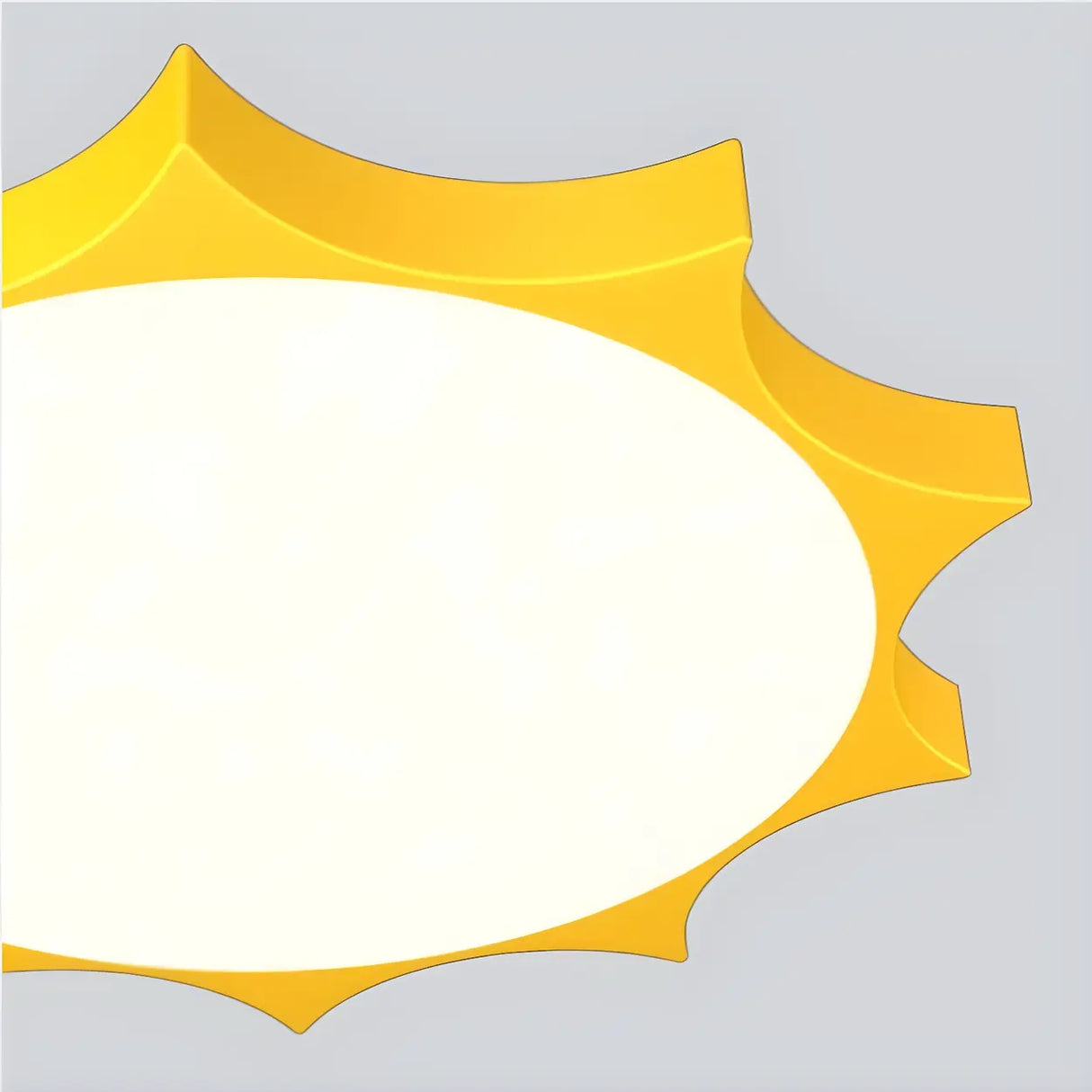 Nursery Cartoon Yellow Sun-Shaped LED Flush Mount Light Image - 7