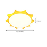 Nursery Cartoon Yellow Sun-Shaped LED Flush Mount Light #size