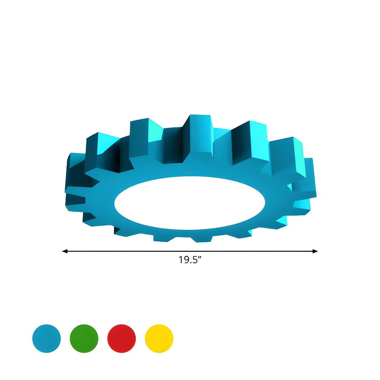 Nursery Colorful Gear-Shaped LED Flush Mount Light Image - 5