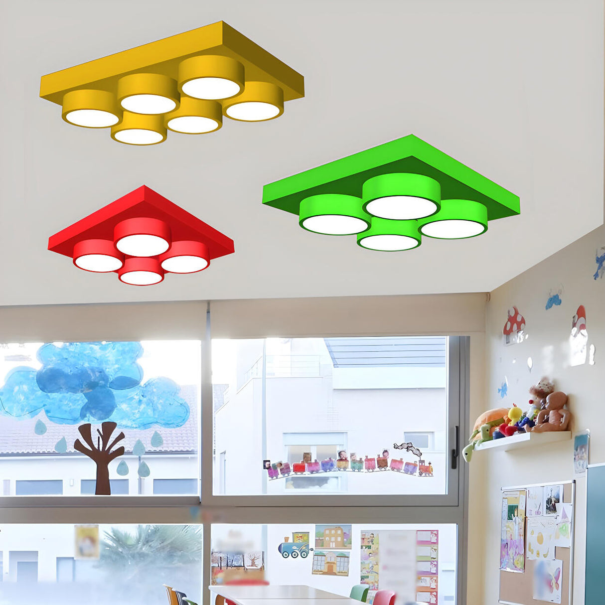 Nursery Kids Building Block LED Flush Mount Light Image - 2