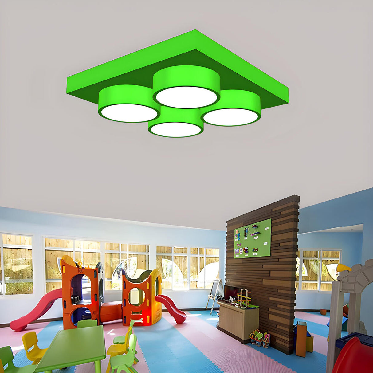 Nursery Kids Building Block LED Flush Mount Light Image - 7