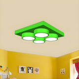 Nursery Kids Building Block LED Flush Mount Light Image - 8