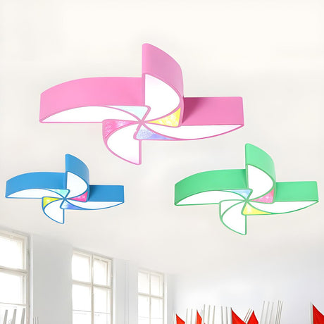 Nursery Pinwheel Dimmable LED Flush Mount Ceiling Light Image - 2