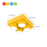 Nursery Playful Building Blocks LED Flush Mount Light #size