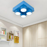 Nursery Playful Building Blocks LED Flush Mount Light Image - 5