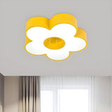 Nursery Room Small Yellow Flower LED Flush Mount Light Image - 1