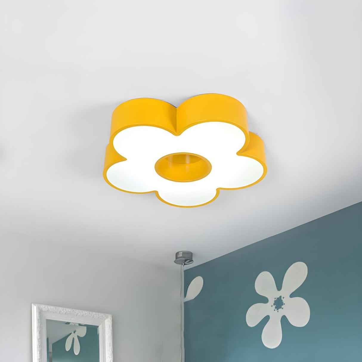 Nursery Room Small Yellow Flower LED Flush Mount Light Image - 2