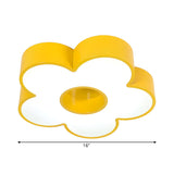 Nursery Room Small Yellow Flower LED Flush Mount Light #size