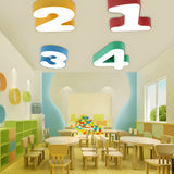 Nursery Small Colorful Digital Flush Mount Ceiling Lamp Image - 11