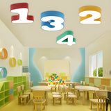 Nursery Small Colorful Digital Flush Mount Ceiling Lamp Image - 2