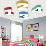 Nursery Small Colorful Digital Flush Mount Ceiling Lamp Image - 3