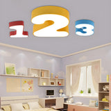 Nursery Small Colorful Digital Flush Mount Ceiling Lamp Image - 4