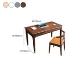 Nut-Brown Butcher Block Soft Close Drawer Computer Desk Image - 13