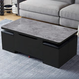 Nut-Brown Foldable Lift Top Coffee Table with Storage Image - 13