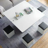 Nut-Brown Foldable Lift Top Coffee Table with Storage Image - 3