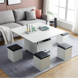 Nut-Brown Foldable Lift Top Coffee Table with Storage Image - 5