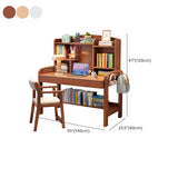 Nut-Brown Hutch and Storage Bedroom Wood Writing Desk Set Image - 16