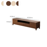 Nut-Brown Rubberwood Cabinet Open Storage TV Stand #size